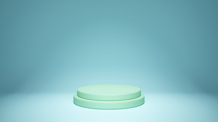 3d rendered. Pedestal for display, pedestal or platform, Blank product stand.