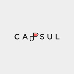 Letter P Capsule Logo Template Vector Design Illustration