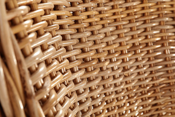 Rattan texture as background, closeup