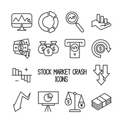bundle of market crash set icons