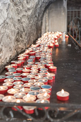 Candles lit in the church
