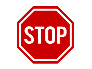 Red stop warning sign flat icon symbol vector format