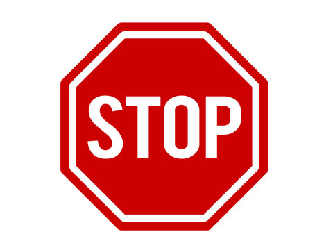 Red stop warning sign flat icon symbol vector format