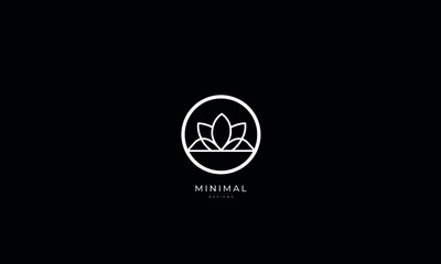 A line art icon logo of a lotus