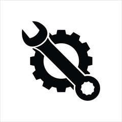 Wrench key icons set. Simple set of wrench key vector icons for web design on white background