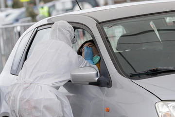 Drive-in stations to collect samples for coronavirus testing