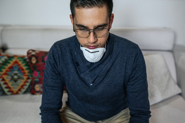 young man smart working at his place during coronavirus pandemic