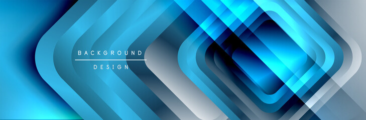 Round squares shapes composition geometric abstract background. Vector Illustration