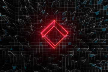 Abstract uneven background, fragments and lines, 3d rendering.