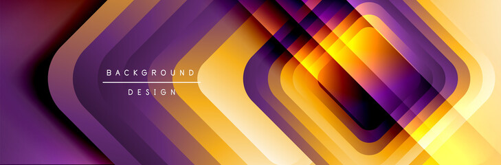 Round squares shapes composition geometric abstract background. Vector Illustration