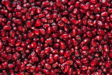 A lot of peeled pomegranate's seed
