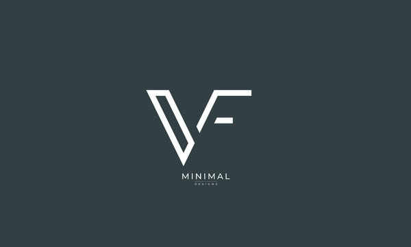 Alphabet letter icon logo VF
