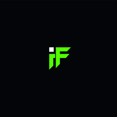 initial I F letter logo geometric design