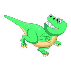 Cute dinosaur mascot illustration. Dinosaur character cartoon