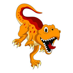 Cute dinosaur mascot illustration. Dinosaur character cartoon