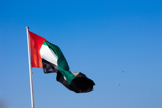 Dubai flag on dubai creeks