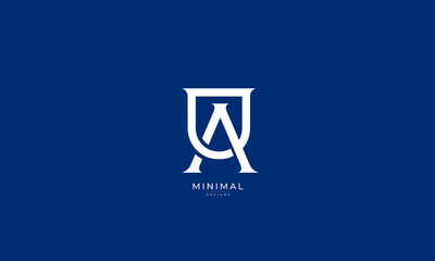 Alphabet letter icon logo AU or UA