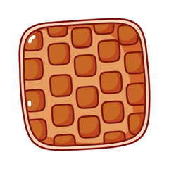breakfast food waffle cartoon isolated icon