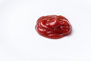 Ketchup on a white plate
