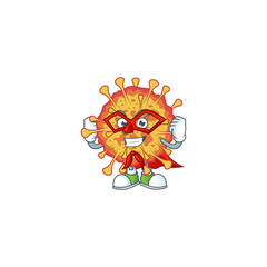 A picture of epidemic COVID19 dressed as a Super hero cartoon character