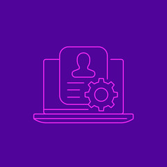 account settings, line vector