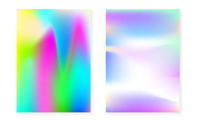 Hologram gradient background set with holographic cover.