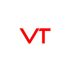 VT V T Letter Logo Design Isolated on white background