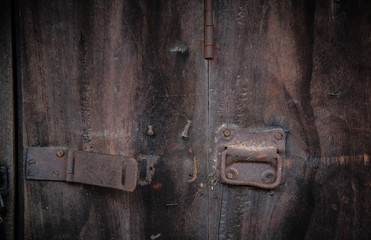 Traditional wooden house in front of Tha Sing Village, Yasothon Province, Thailand