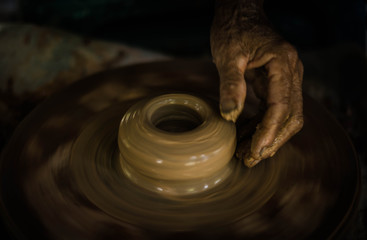 Making pottery with handicrafts