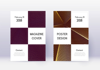 Business cover design template set. Gold abstract 