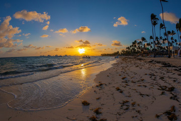 Sunset on a Dominican beach