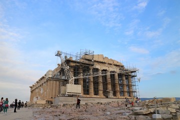 Parthenon under construction at Acropolis, Athens, Greece