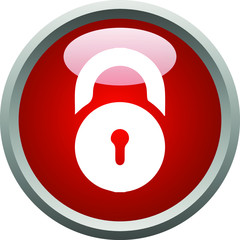 Lock Down Button Icon Template Vector Design