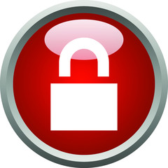 Lock Down Button Icon Template Vector Design