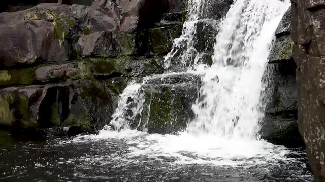 slow motion gloucester falls with low flow water due to drough