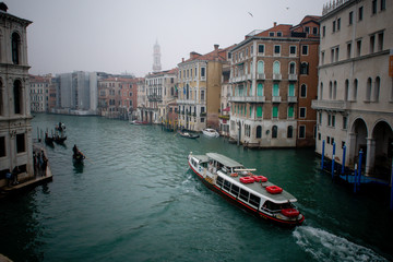 Venice in the fog in the spring