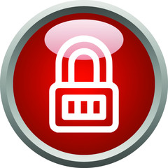 Lock Down Button Icon Template Vector Design