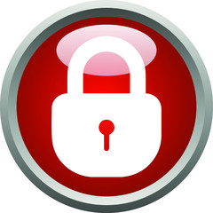 Lock Down Button Icon Template Vector Design