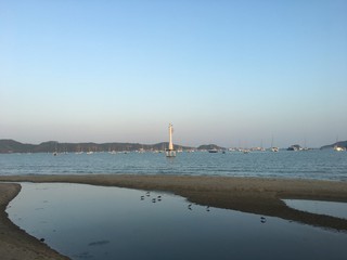 Fototapeta premium lighthouse at sunset