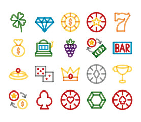 bundle of casino set icons