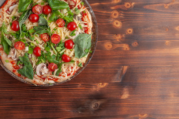 Homemade pizza before baking