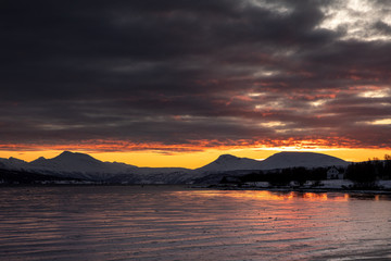 Cloudy winter sunrise