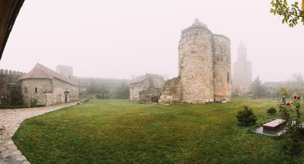 Ninotsminda Village, Kakheti Region, Georgia. Ruins Of Old Church Monastery Of Saint Nino, Ninotsminda Near Sagarejo. Monastery Was One Of Most Important Spiritual And Educational Centers In Georgia.