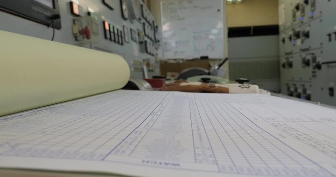 Engine log book in control room