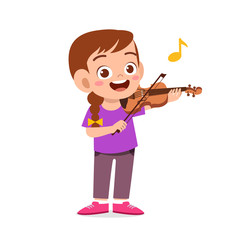 happy cute little kid girl play violin © Colorfuel Studio