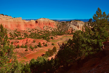 Semi desert landscape near Teruel city, Aragon, Spain.