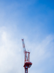 crane, blue sky, bluilding construction scene