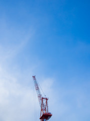 crane, blue sky, bluilding construction scene