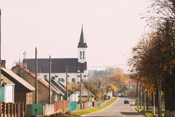Obraz premium Kosava, Belarus. Church of the Holy Trinity. Historic Landmark And Heritage