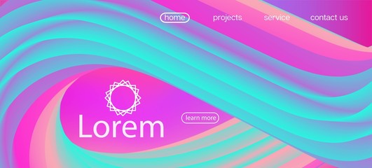 Dynamic Motion Modern Wave. Landing Page, Pink, Purple Background. Funky Liquid 